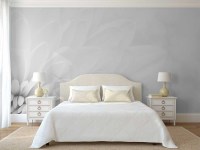 fotobehang witte chrysant slaapkamer